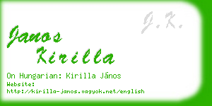 janos kirilla business card